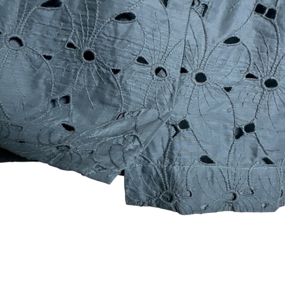 Garnet Hill Skirt Womens 10 Blue Eyelet Boho Lined Cotton Coastal Cruise Resort - Picture 13 of 13